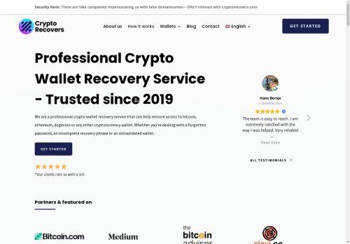 Cryptorecovers.com Reviews Scam