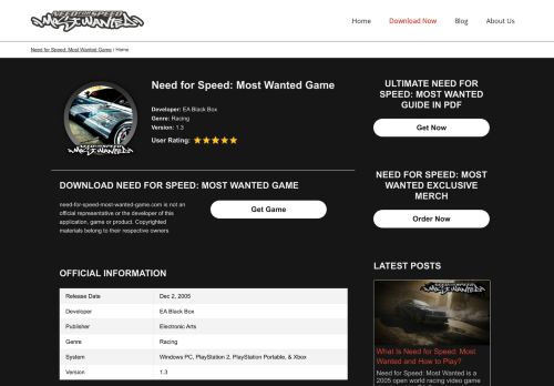 Need-for-speed-most-wanted-game.com Reviews Scam