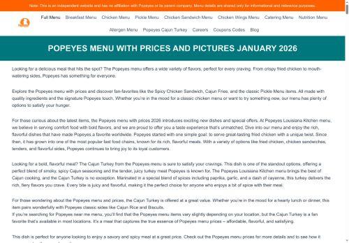 Popeyesmenuu.com Reviews Scam