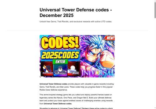 Universaltowerdefensecodes.org Reviews Scam