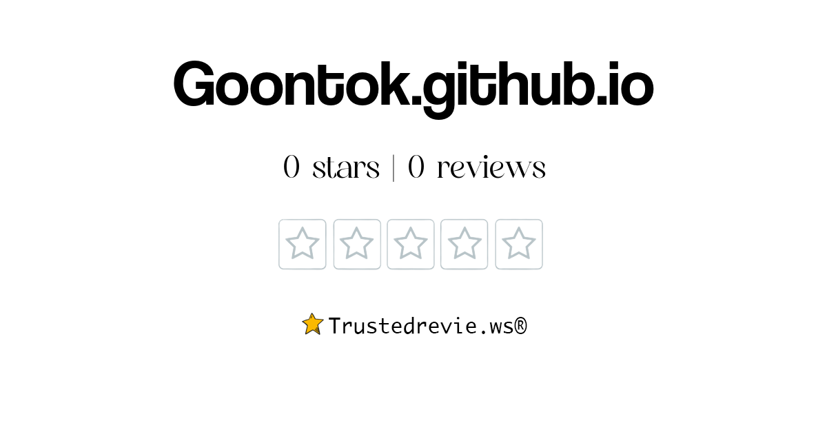 Goontok github io Ask Question
