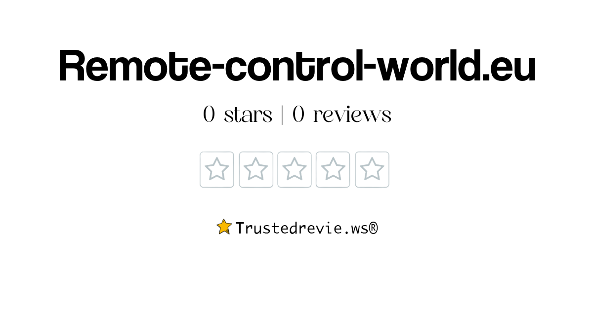 Remote-control-world.eu Review: Legit or Scam? [2026 New Reviews]