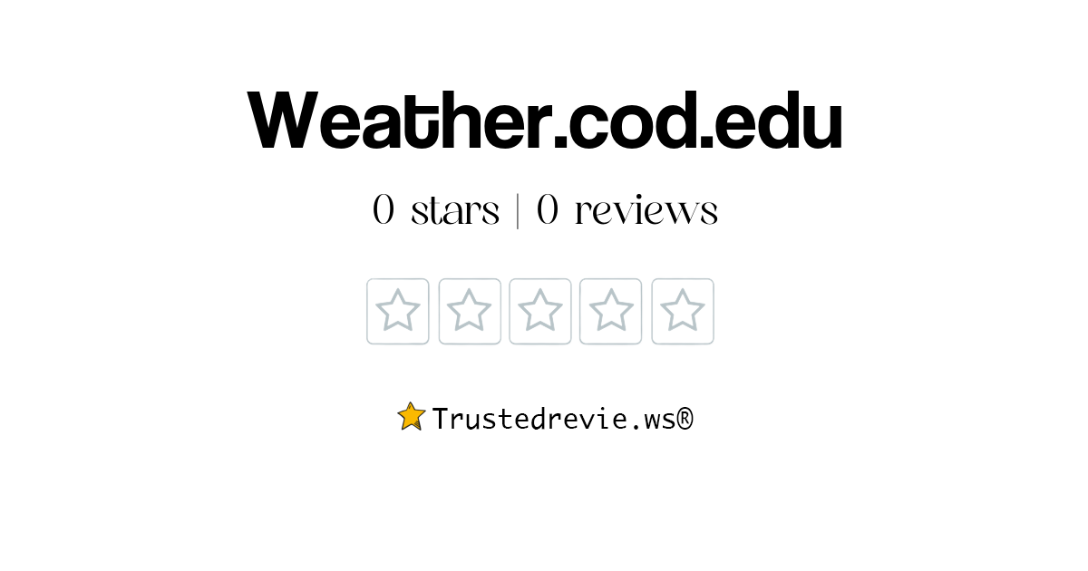 Weather Cod Edu Review Legit Or Scam 2025 New Reviews